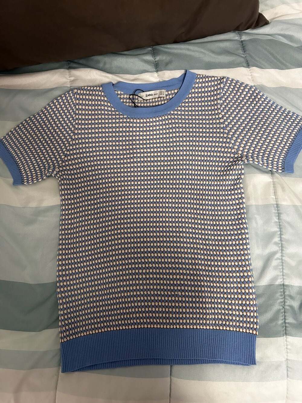 Koonhor Aster Sweater Knit Blue Crew Neck Waffle Weave Pullover IT 42 RRP